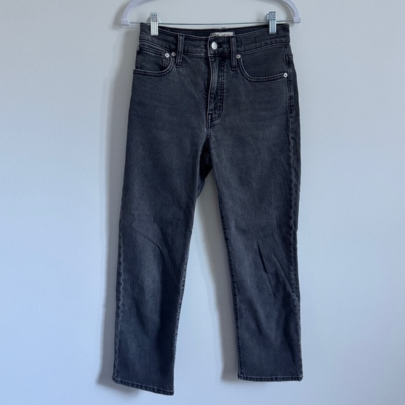 Madewell The Perfect Vintage Straight Jean Size 25 Petite Black Gray wash - Picture 2 of 10